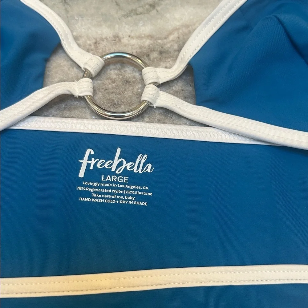 NWT Freebella Blue Bikini Sz S Top Bottom Sz L